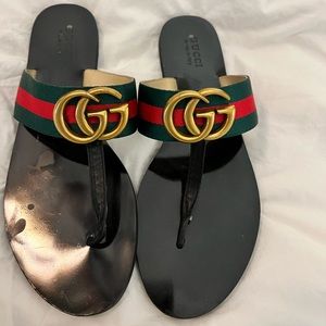 Size 40, Gucci GG Thong Sandal.